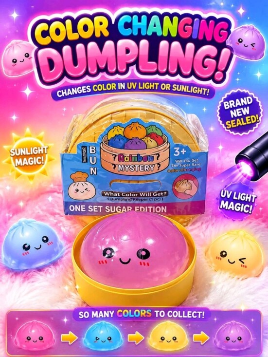 Other - Color Changing Orbeez Filled Dumpling Squishy Toy (Qty 1) Mystery Color